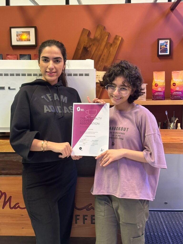 Shahnoor, SCA graduate, with Maryam Tabatabaei